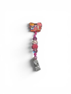 80’s Characters Beaded Badge Reel Clip